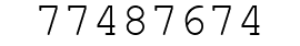 Number 77487674.