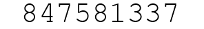 Number 847581337.