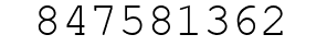 Number 847581362.
