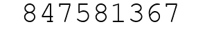 Number 847581367.