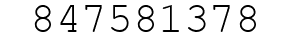 Number 847581378.