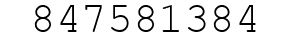 Number 847581384.
