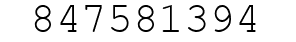 Number 847581394.