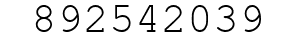 Number 892542039.