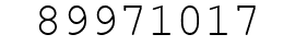 Number 89971017.