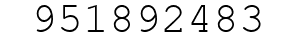 Number 951892483.