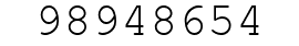 Number 98948654.